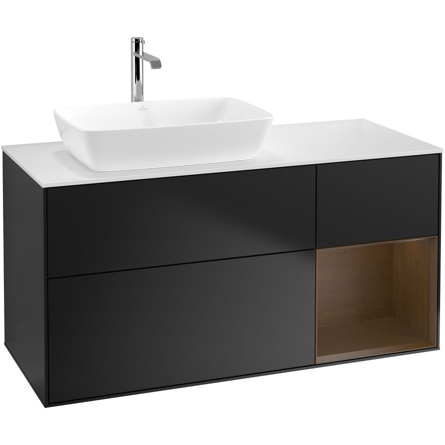 Wastafelonderkast Finion 1200x603x501mm Black Matt Lacquer F811GNPD