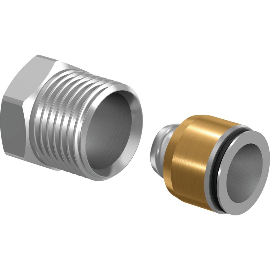 Schroefkoppeling Smart Radi 16x2mm-1/2"bt. tbv Heimeier radiatorafsluiters
