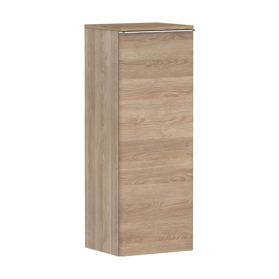 Half Hoge kast Natural Oak 400/350, scharnieren rechts greepkleur chroom Xelu Q