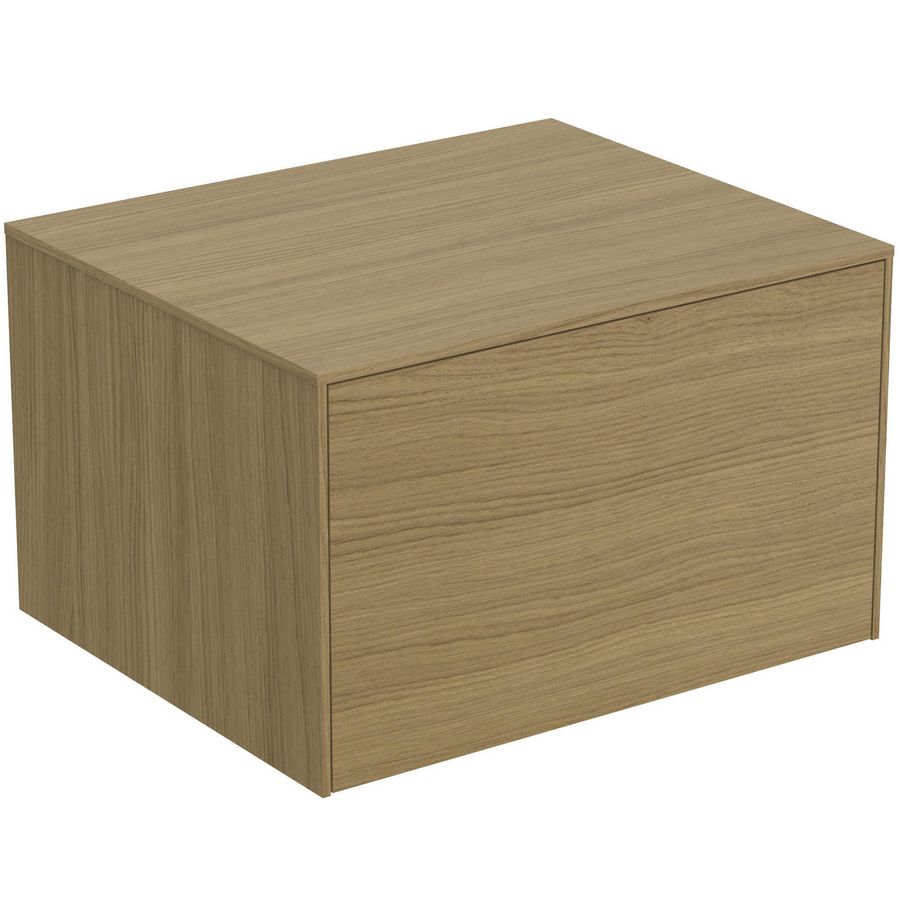 Conca wastafelmeubel 60x50x37cm 1 lade afdekblad zonder uitsnijding light oak