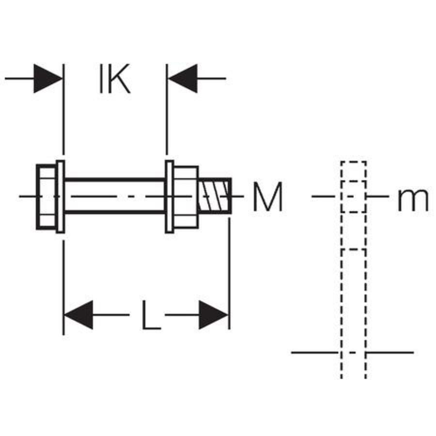 Zeskantbout+moer MAPRESS verzinkt tbv flensverbinding M12x60mm VVE=4
