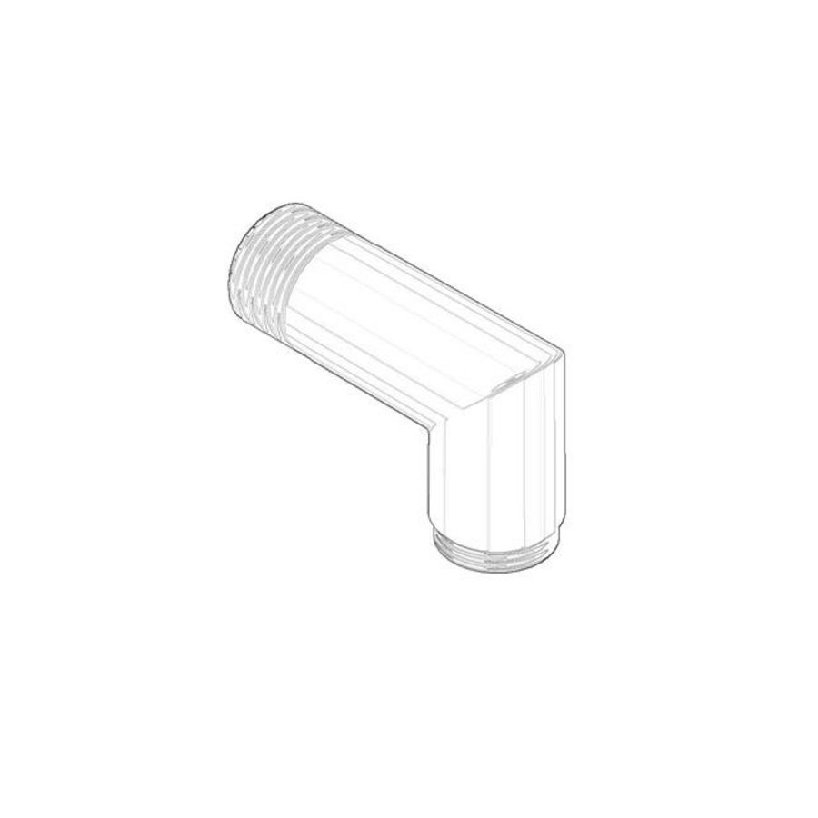 Aansluiting 1/2" 22x63x34mm Mat Wit