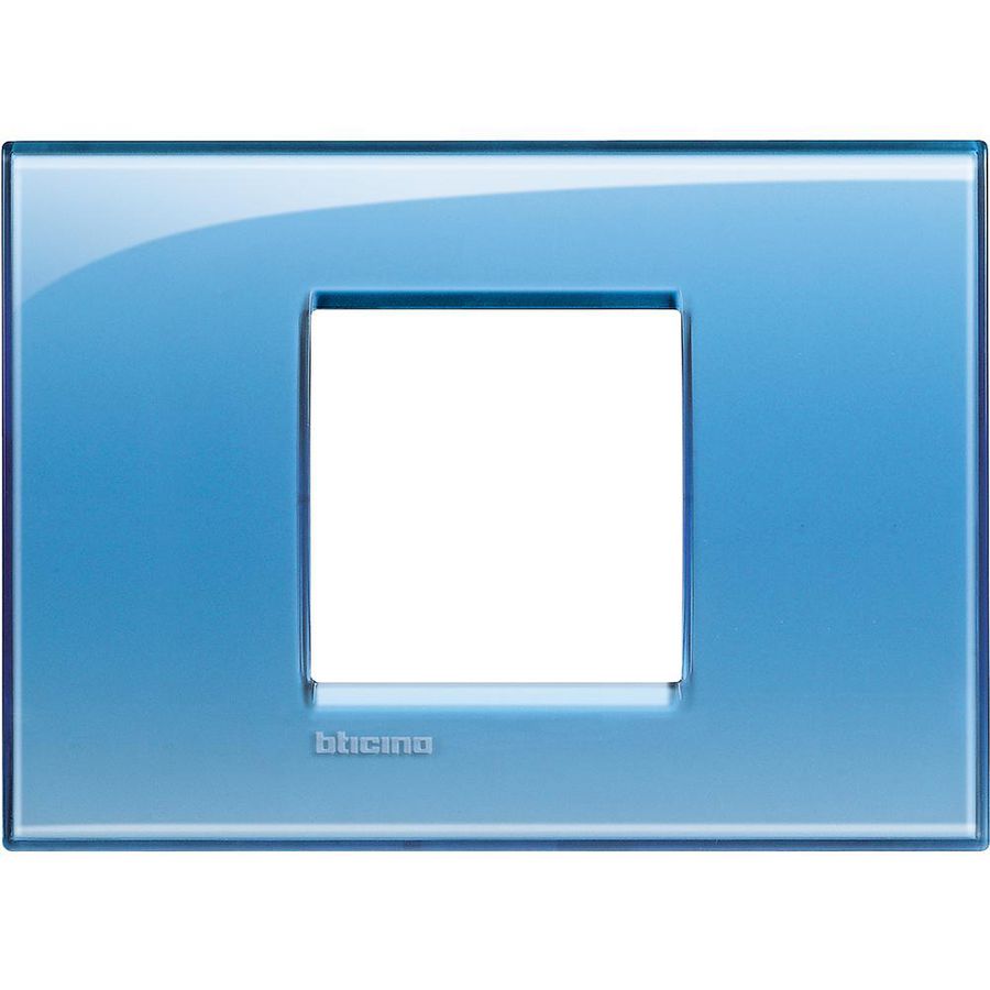 Afdekplaat breed 2 modulen blauw Livinglight