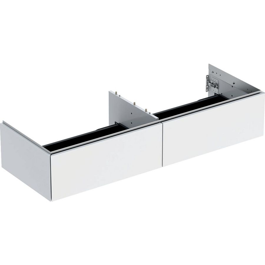 Wastafelonderkast 2x la 135cm wit hoogglans ONE