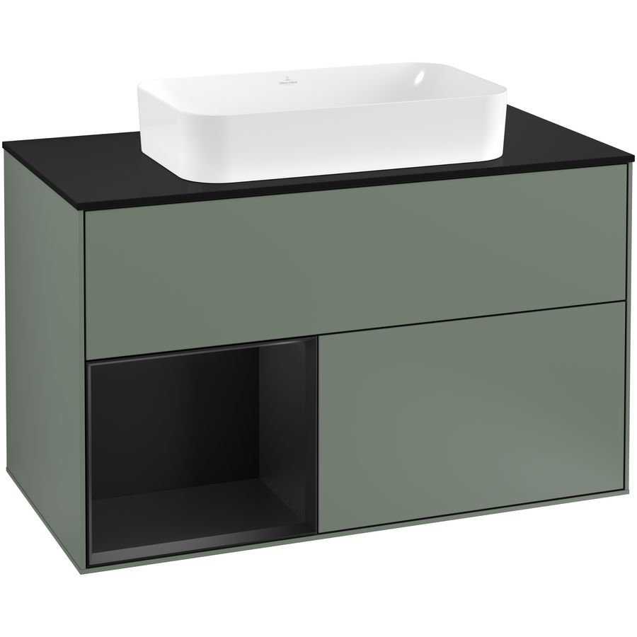 Wastafelonderkast Finion 1000x603x501mm Olive Matt Lacquer F242PDGM