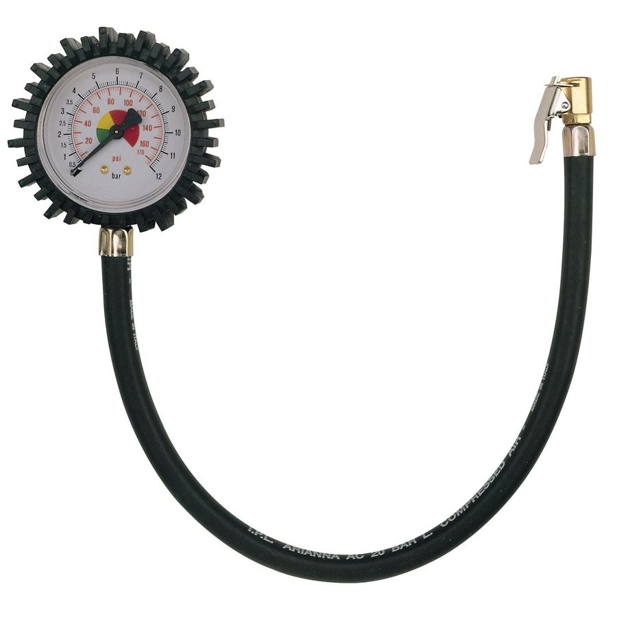 Proefmanometer MAV6 0-12bar + Slang en ventielaansluiting