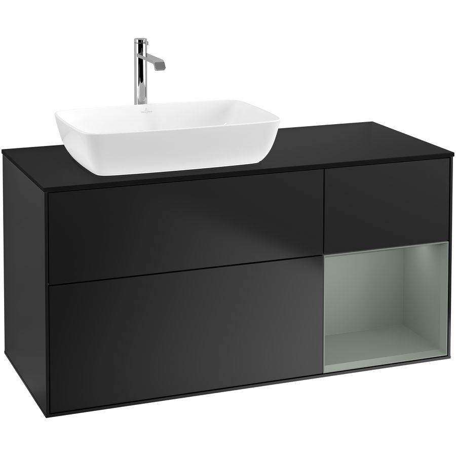 Wastafelonderkast Finion 1200x603x501mm Black Matt Lacquer F812GMPD