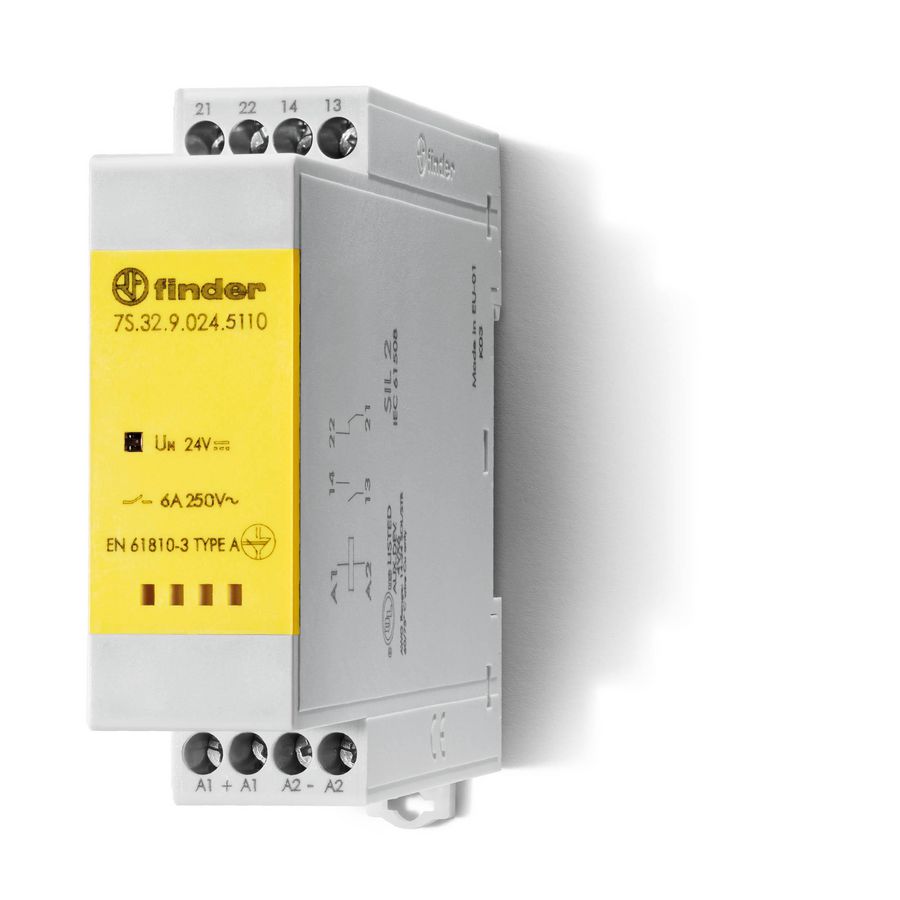Relaismodule met gedwongen contacten 6A 230V AC 1M+1V