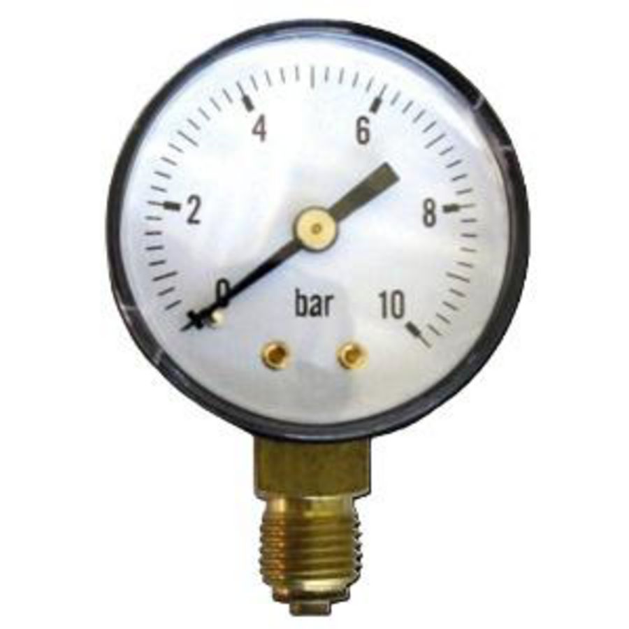 Testmanometer 40mm 0-10bar 3/4 euroconus kast staal