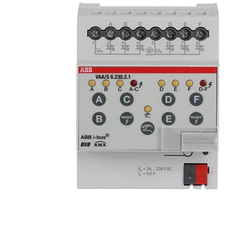 Verwarmingsaktor KNX handbed 6-voudig 230V AC DIN-rail (VAA/S 6.230.2.1)