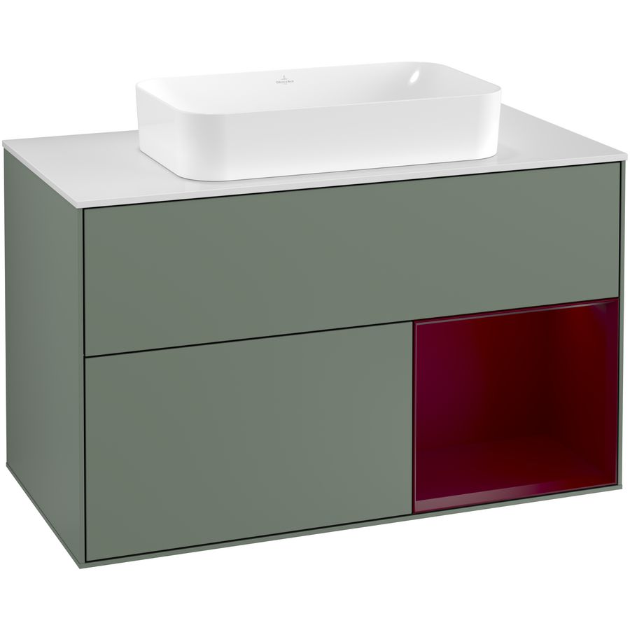 Wastafelonderkast Finion 1000x603x501mm Olive Matt Lacquer F251HBGM