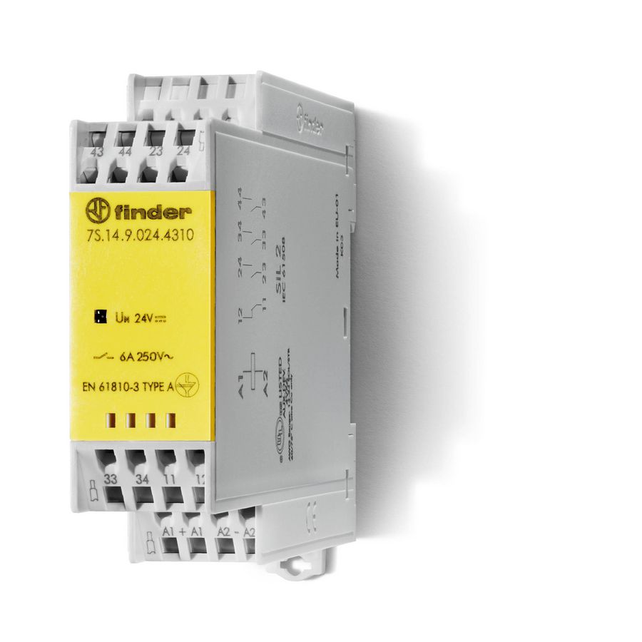 Relaismodule met gedwongen contacten 6A 12V DC 3M+1V