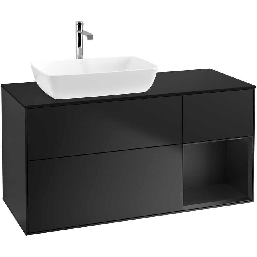 Wastafelonderkast Finion 1200x603x501mm Black Matt Lacquer F812PDPD
