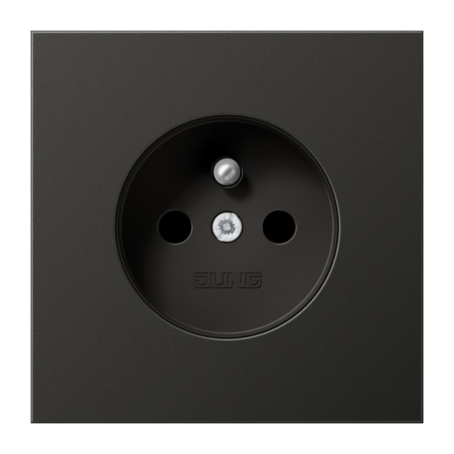 Wandcontactdoos antraciet m.penaarde &ki.beveil. LS