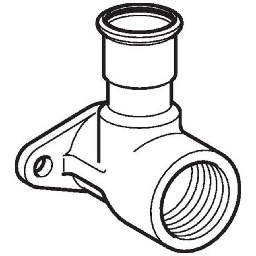 Enkele muurplaat MAPRESS RVS GAS L=65mm 28x1"bn.