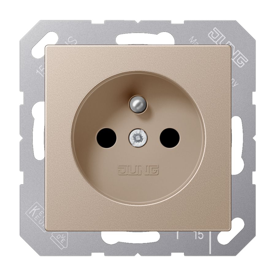 Wandcontactdoos champagne m.penaarde&ki.beveil A500