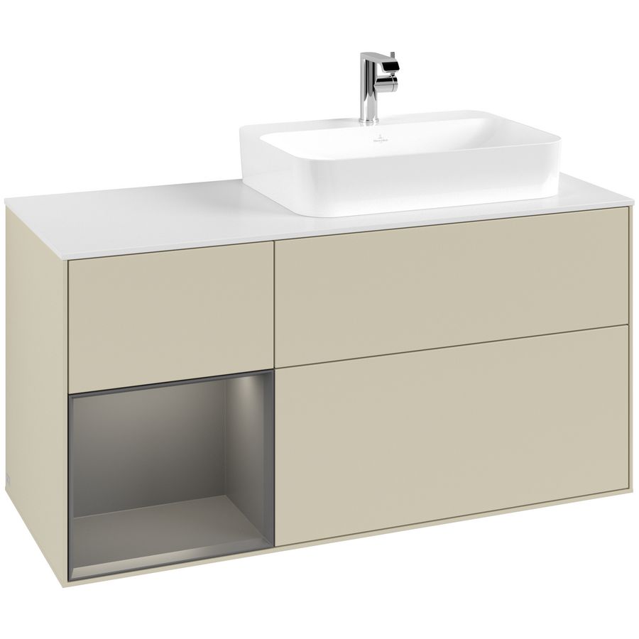 Wastafelonderkast Finion 1200x603x501mm S.Grey Matt Lacquer F391GKHJ
