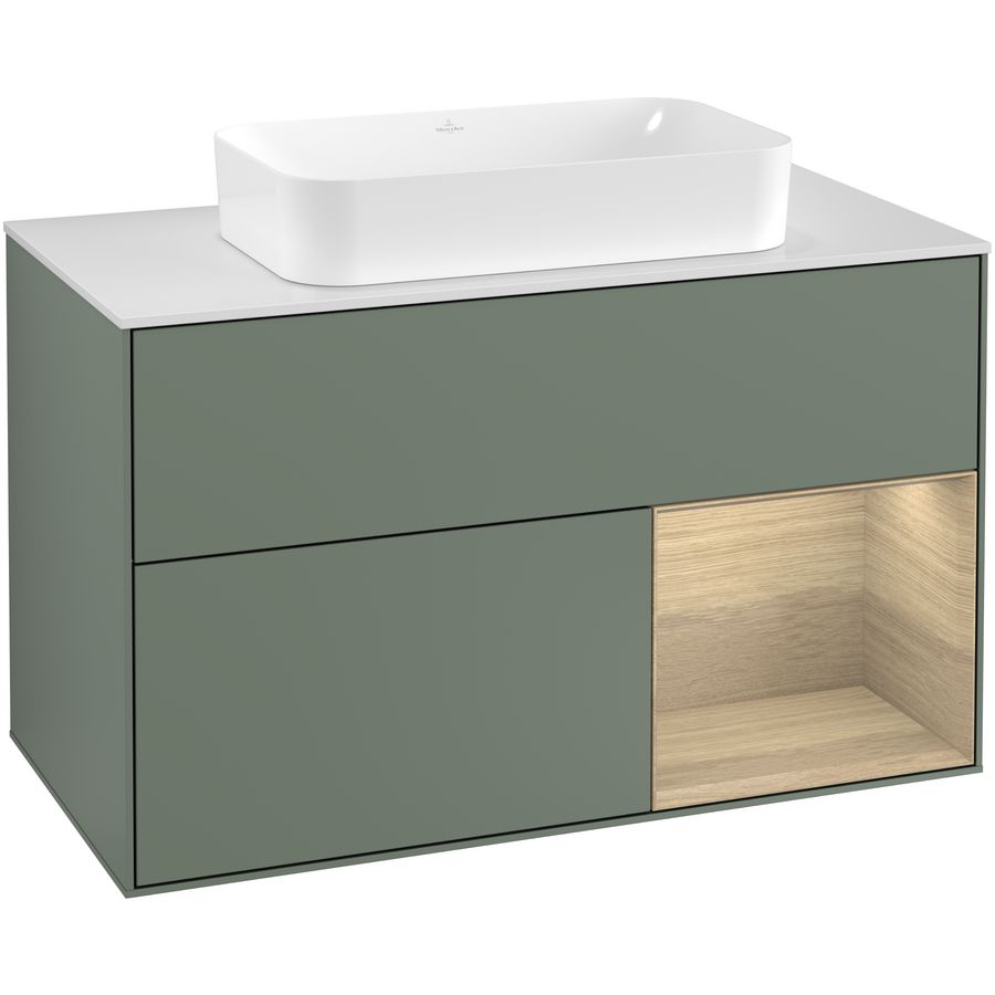 Wastafelonderkast Finion 1000x603x501mm Olive Matt Lacquer F251PCGM