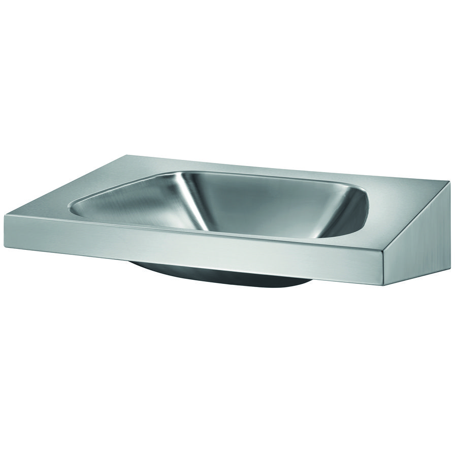 Wastafel zonder kraangat overloop RVS 304 mat 120270