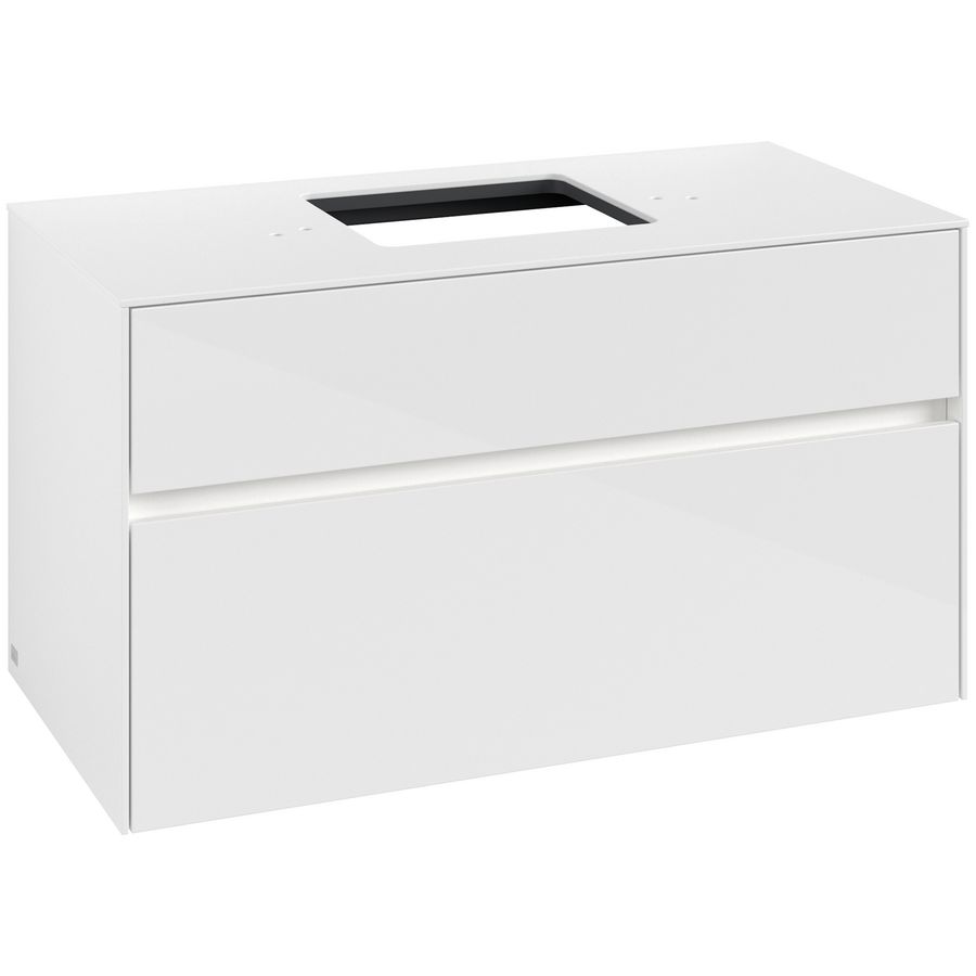 Wastafelonderkast Collaro 1000x548x500mm Glossy White C125B0DH