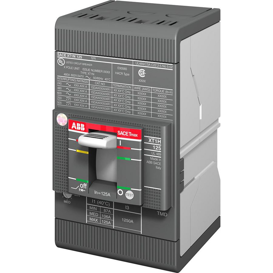 Vermogensschakelaar XT1H 125 TMF 125-1250 3p F F UL/CSA