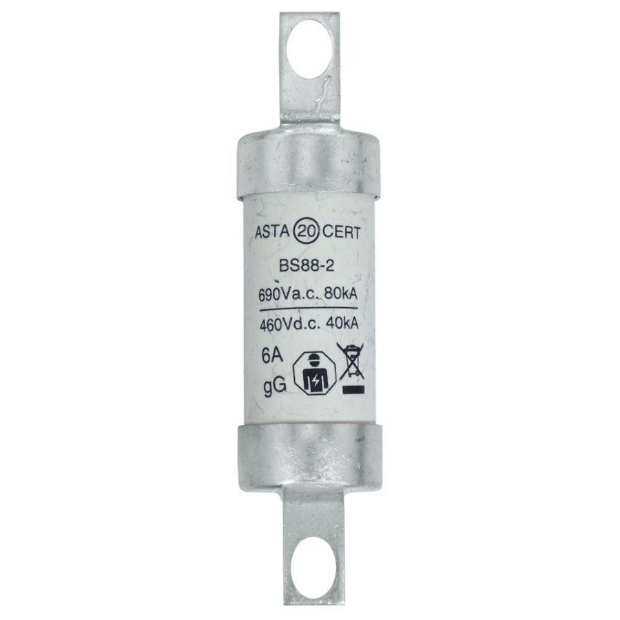 Zekering laagsp. 6A AC 660V DC 250V BS88/A2 22x82 VVE=20