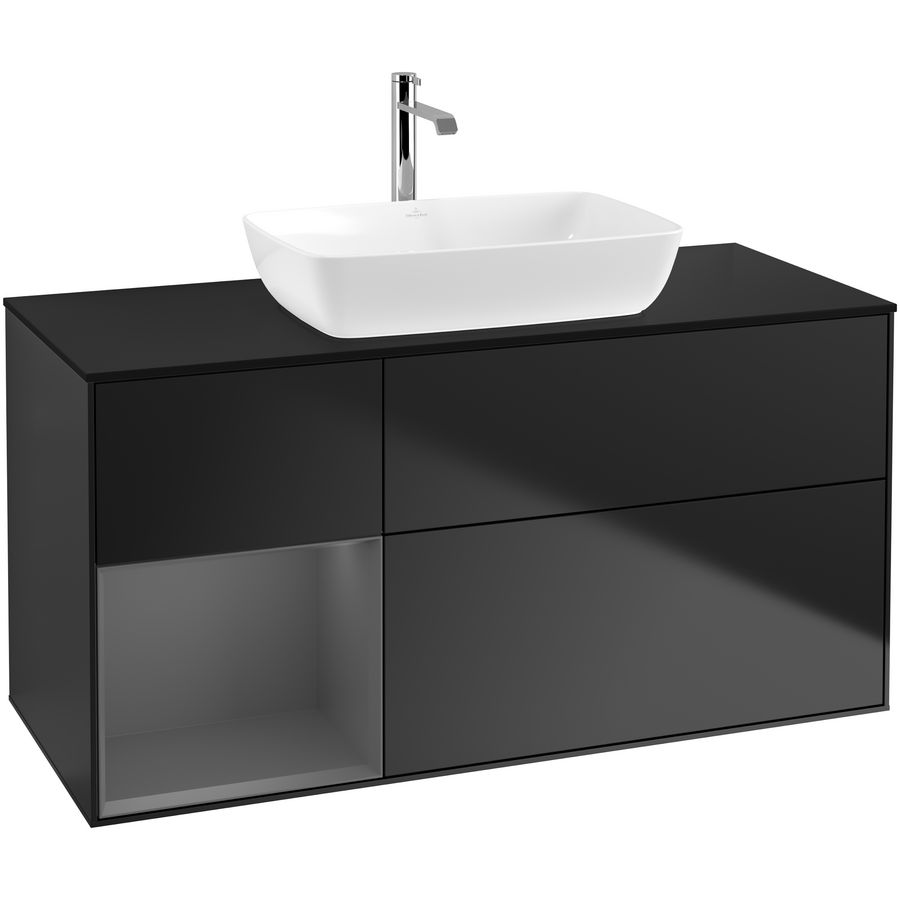 Wastafelonderkast Finion 1200x603x501mm Black Matt Lacquer F822GKPD