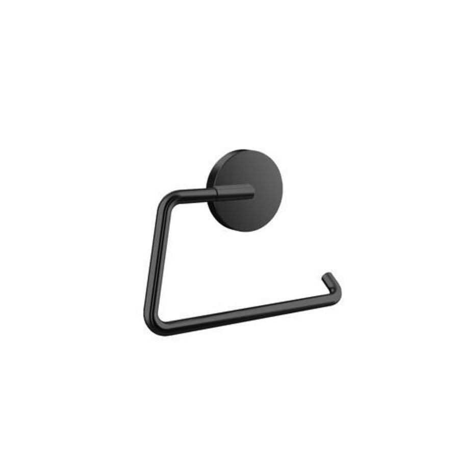 Round closetrolhouder mat zwart zonder klep