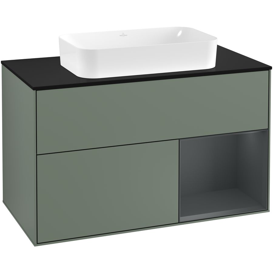 Wastafelonderkast Finion 1000x603x501mm Olive Matt Lacquer F252HGGM