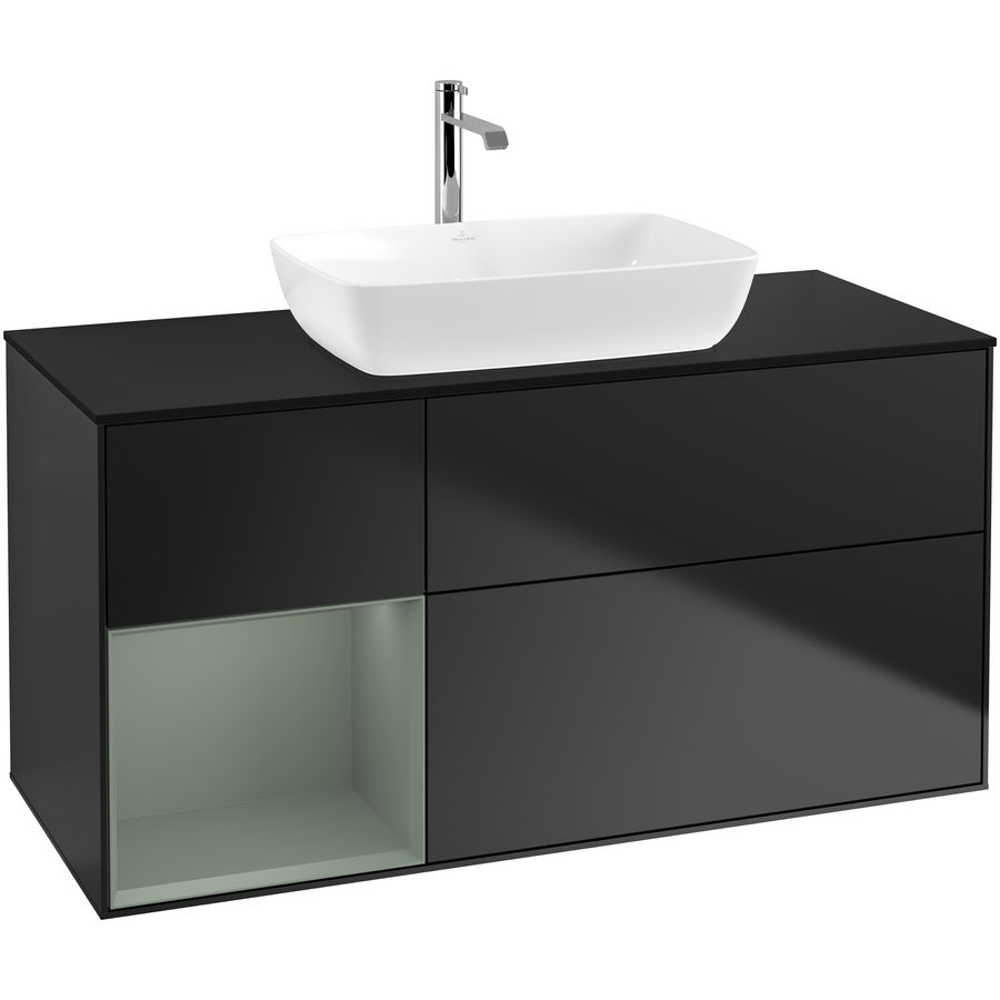 Wastafelonderkast Finion 1200x603x501mm Black Matt Lacquer F822GMPD