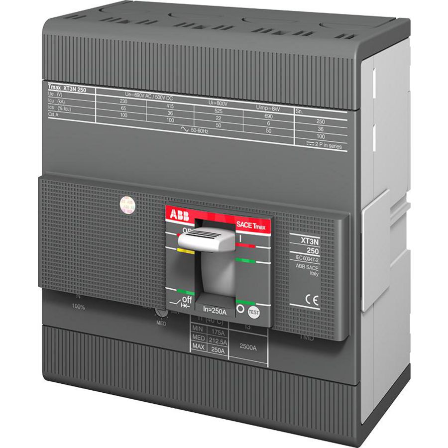Vermogensschakelaar XT3N 225 TMF 100-1000 4p F F UL/CSA
