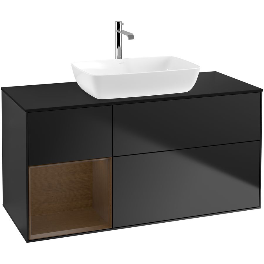 Wastafelonderkast Finion 1200x603x501mm Black Matt Lacquer F822GNPD