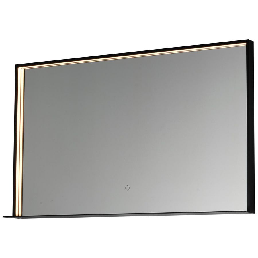 Spiegel op plexi kader 1200x650x800mm zwart LED/sensor/bedr.