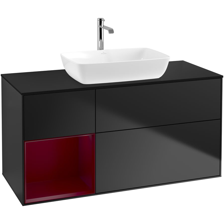 Wastafelonderkast Finion 1200x603x501mm Black Matt Lacquer F822HBPD
