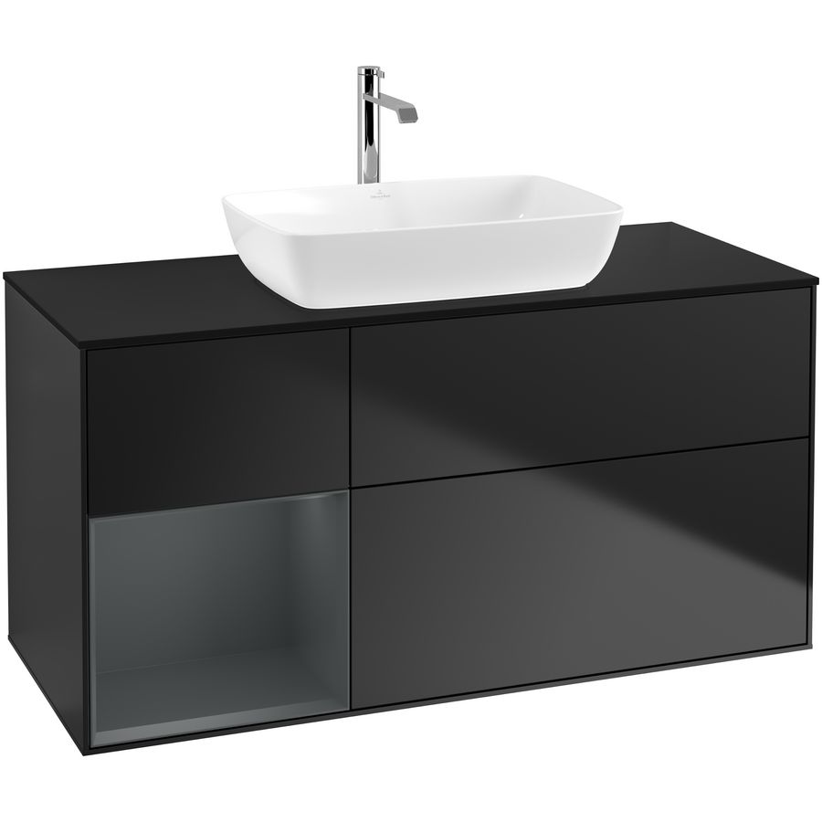Wastafelonderkast Finion 1200x603x501mm Black Matt Lacquer F822HGPD