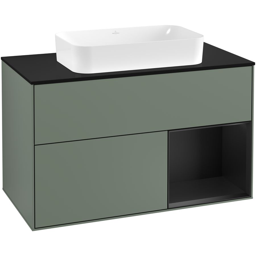 Wastafelonderkast Finion 1000x603x501mm Olive Matt Lacquer F252PDGM