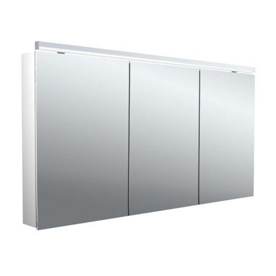 Led-spiegelkast Flat-2 Classic 1400mm aluminium opbouw 3 deuren H=729mm