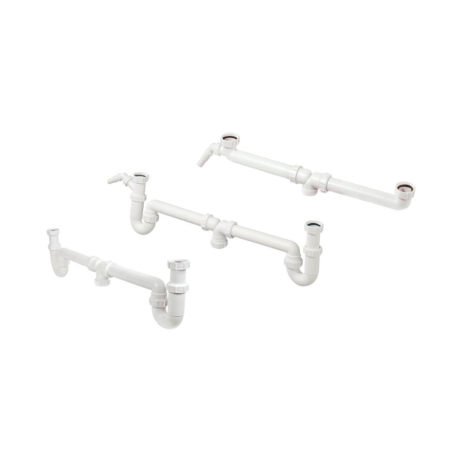 Gootsteenafvoer dubbel PP wit 1.1/2"x40x1.1/2" centrisch McAlpine