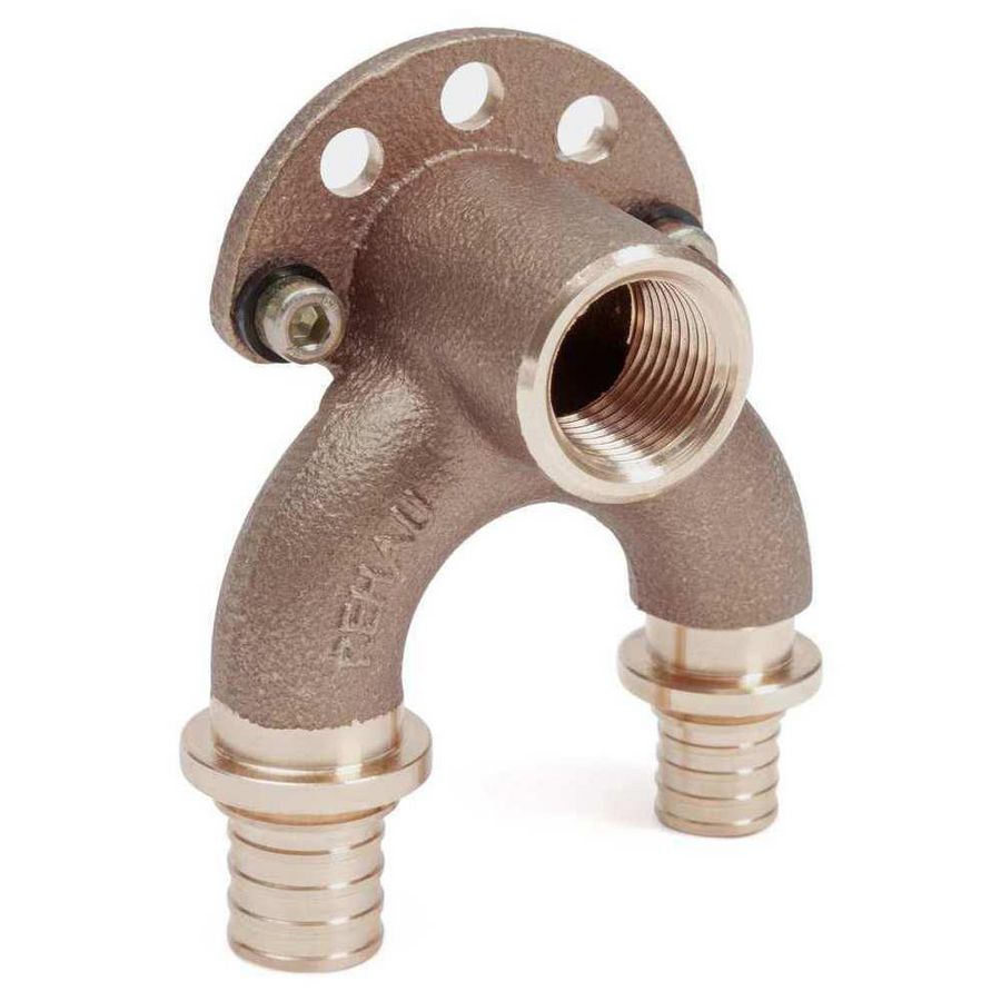 Muurplaat doorstromend laag RAUTITAN RX+ schuif 20/16x1/2"bn.dr. VVE=5