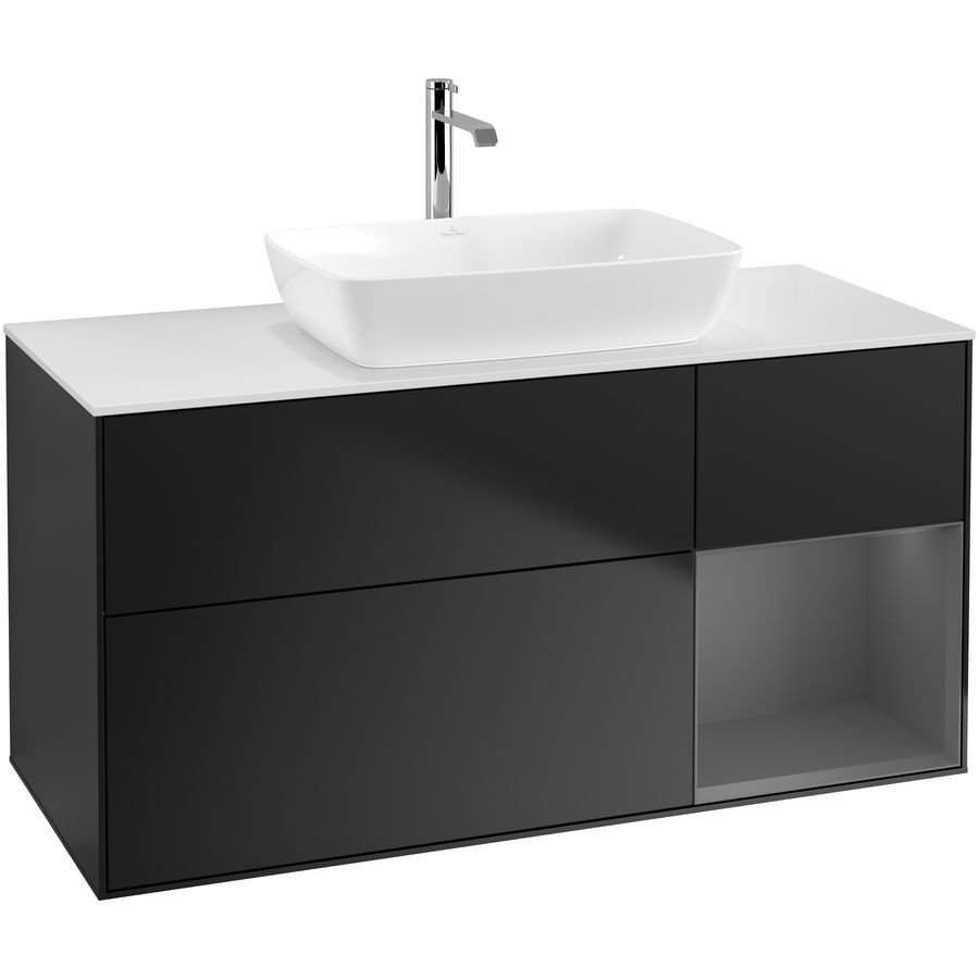 Wastafelonderkast Finion 1200x603x501mm Black Matt Lacquer F831GKPD