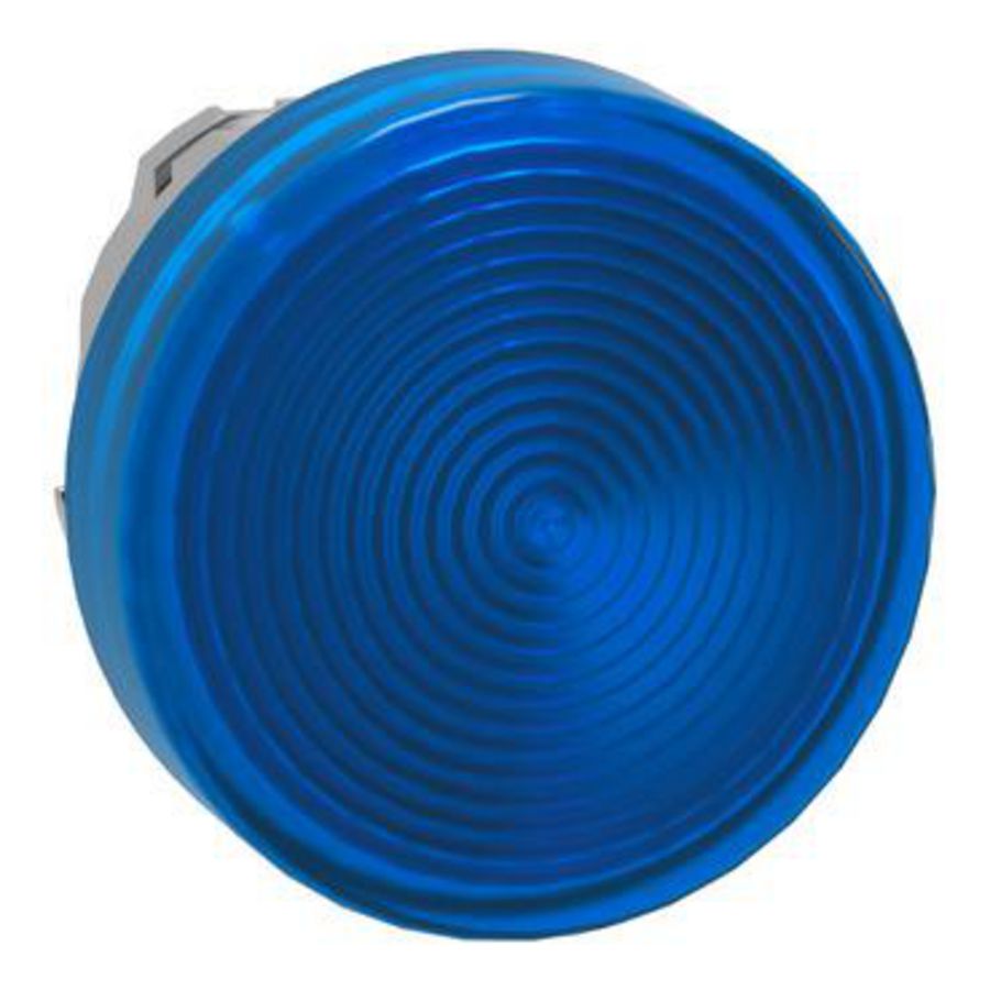 Kop voor lampje Ø22mm rond Geribbeld kapje Blauw