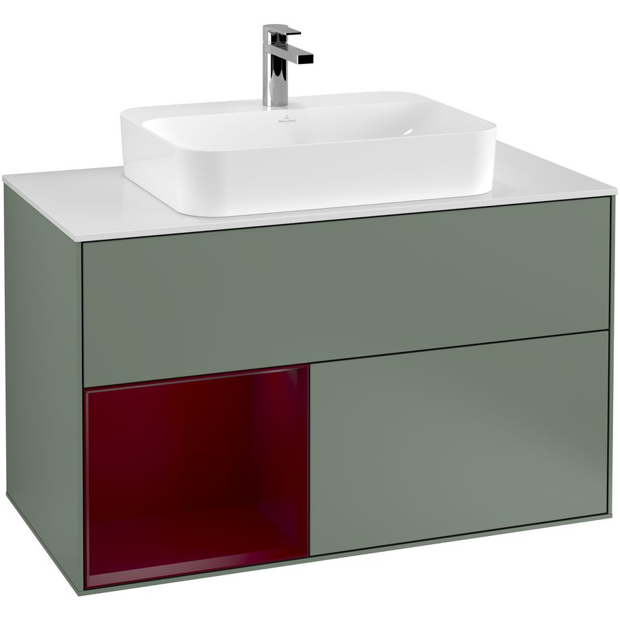 Wastafelonderkast Finion 1000x603x501mm Olive Matt Lacquer F361HBGM