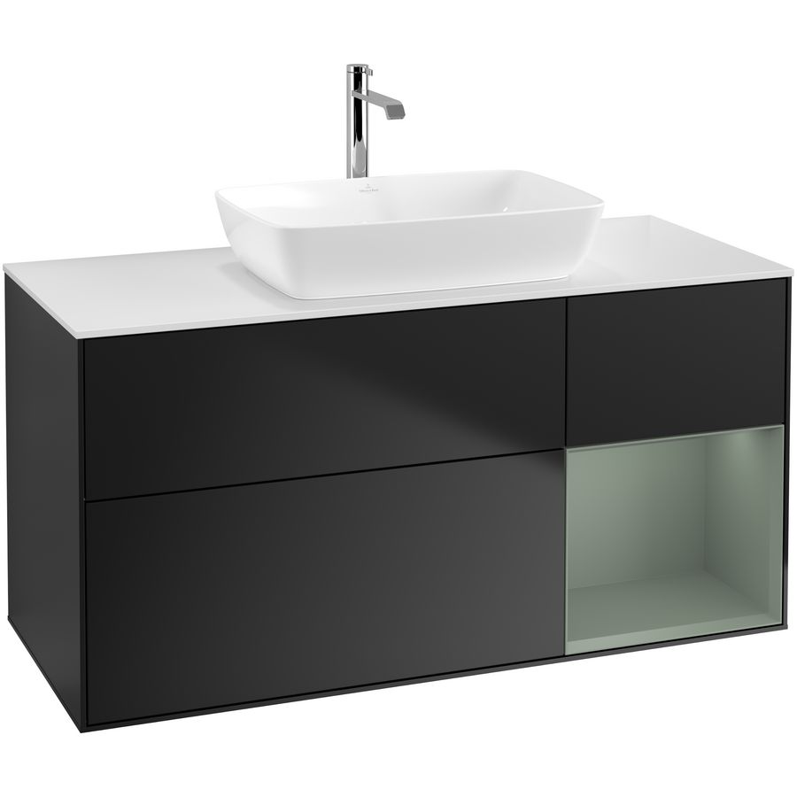 Wastafelonderkast Finion 1200x603x501mm Black Matt Lacquer F831GMPD