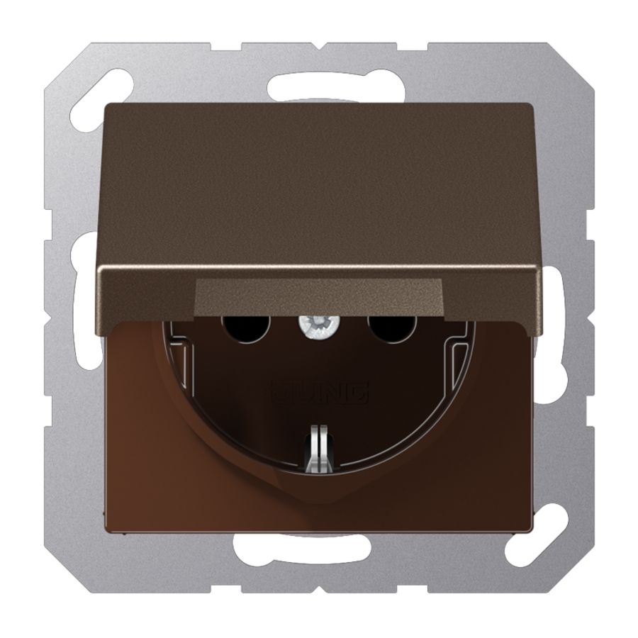 Wandcontactdoos A500 mokka slagv.besch.cont klapd