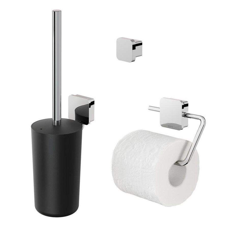Closetaccessoireset Topaz chroom (rolhouder/borstelgarnituur/haak)