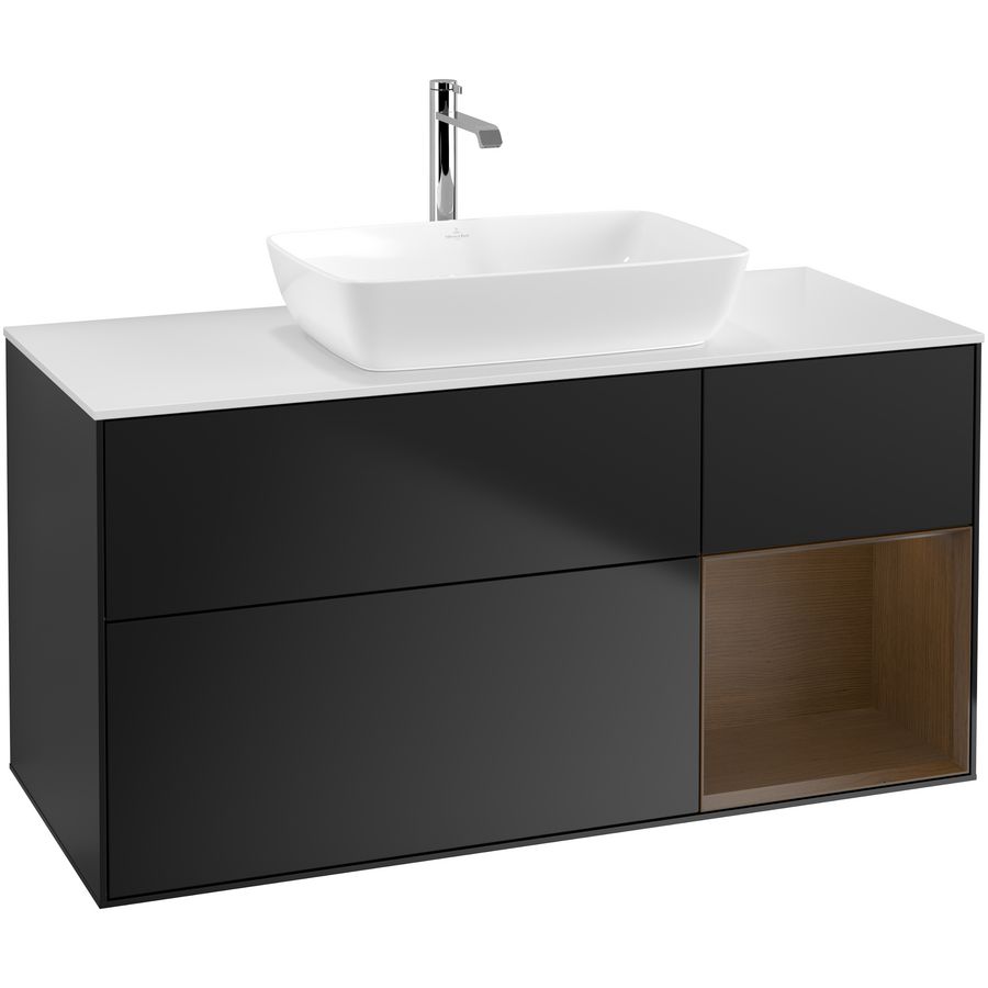 Wastafelonderkast Finion 1200x603x501mm Black Matt Lacquer F831GNPD