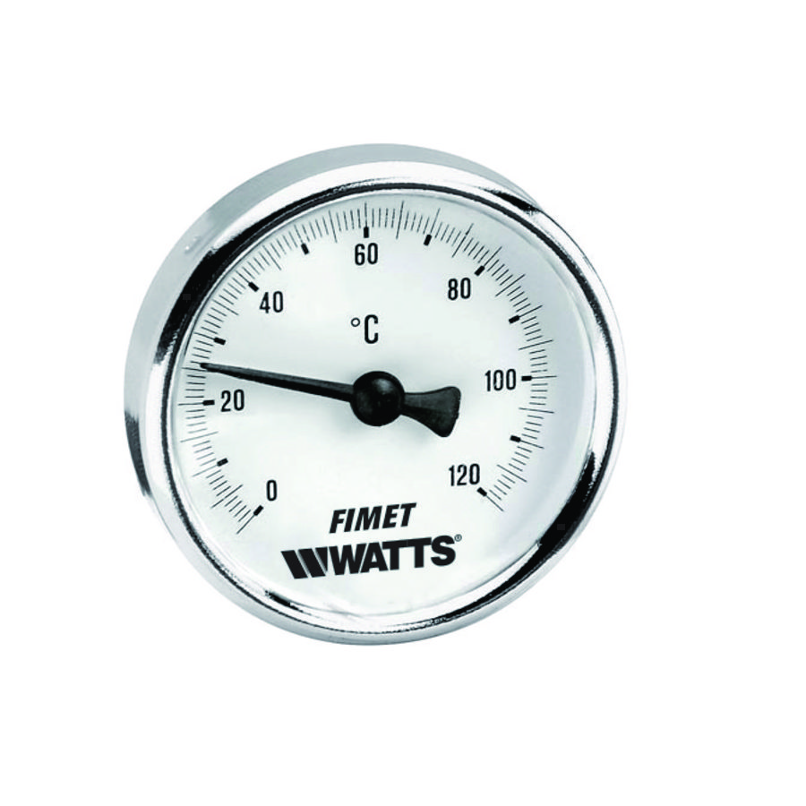 Thermometer TBX RVS DN63 L63mm 0-120gr.C diam.8mm