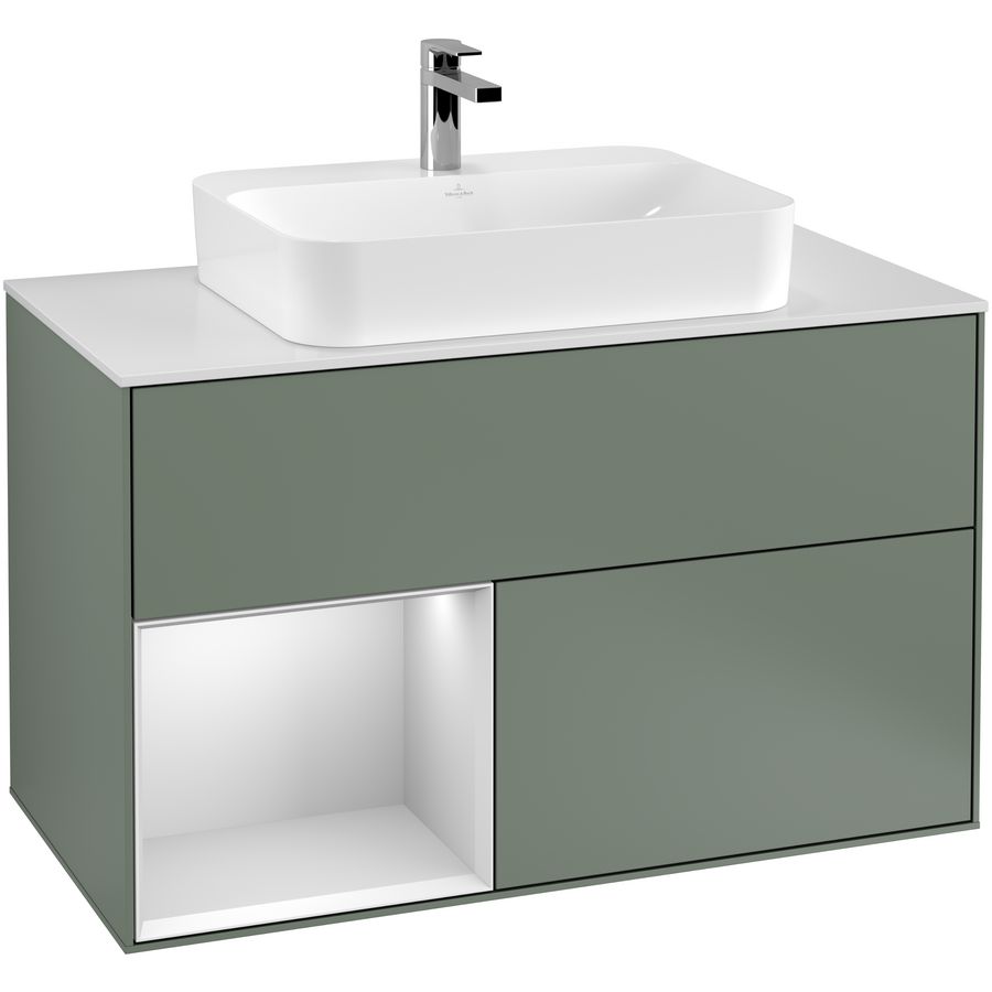 Wastafelonderkast Finion 1000x603x501mm Olive Matt Lacquer F361MTGM
