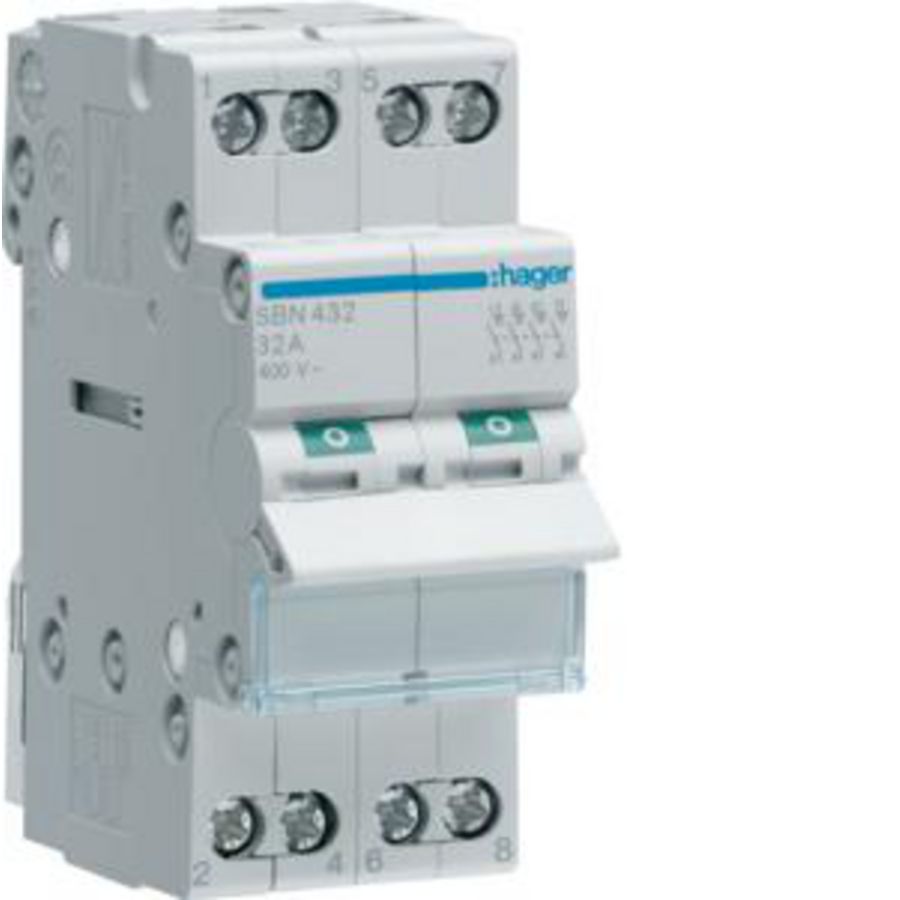 Modulaire lastscheider 4P 32A grijze tuimel