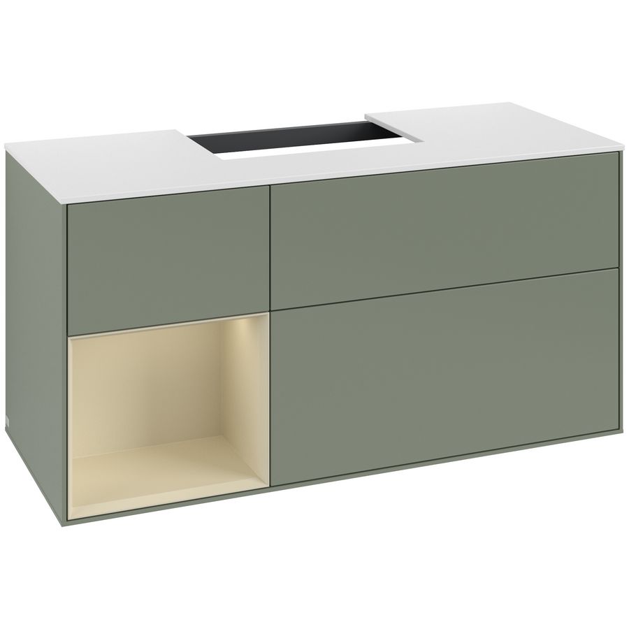 Wastafelonderkast Finion 1200x603x501mm Olive Matt Lacquer G161HJGM